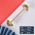 Shiny gold sun ray design bar handle/semi circle knob/art deco drawer pull/statement drawer pull/Gold brass kitchen cabinet pull/IKEA hack