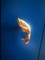 Shiny gold leaping fish drawer handle/koi carp cabinet pull/solid brass fish door handle/fish shaped drawer knob/gold furniture hardware