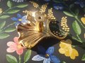 Large Golden Gingko Leaf shaped left or right facing Cabinet Pull/Solid brass Gingko leaf drawer knob/Leaf shaped door handle/brass hardware