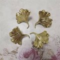 Large Golden Gingko Leaf shaped left or right facing Cabinet Pull/Solid brass Gingko leaf drawer knob/Leaf shaped door handle/brass hardware