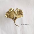 Large Golden Gingko Leaf shaped left or right facing Cabinet Pull/Solid brass Gingko leaf drawer knob/Leaf shaped door handle/brass hardware