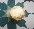 Solid shiny hammered brass round drawer handle/Textured brass cabinet pull/Round inverted gold door knob/Heavy gold brass drawer pull/