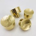 Solid shiny hammered brass round drawer handle/Textured brass cabinet pull/Round inverted gold door knob/Heavy gold brass drawer pull/