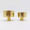 Solid shiny hammered brass round drawer handle/Textured brass cabinet pull/Round inverted gold door knob/Heavy gold brass drawer pull/