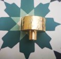 Solid shiny hammered brass round drawer handle/Textured brass cabinet pull/Round inverted gold door knob/Heavy gold brass drawer pull/