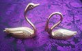 Gold brass swimming swans cabinet handle/Brass Swan drawer pull/Gold bird shaped door knob/Gold swan brass door handle/Signet drawer handle