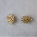 A Pair of gold brass celtic knot style solid brass handles/Brass infinity sign cabinet pulls/Intricate knot design door knob/brass hardware