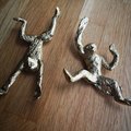 Fun brass monkey cabinet pull/animal door handle/tropical decor/zoo animal drawer pull/nursery decor/gold furniture hardware/monkey handle