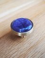 Polished purple amethyst and gold brass drawer pull/purple gemstone cabinet handle/amethyst crystal door knob/crystal furniture hardware
