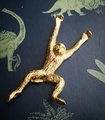 Fun brass monkey cabinet pull/animal door handle/tropical decor/zoo animal drawer pull/nursery decor/gold furniture hardware/monkey handle