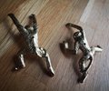 Fun brass monkey cabinet pull/animal door handle/tropical decor/zoo animal drawer pull/nursery decor/gold furniture hardware/monkey handle