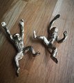 Fun brass monkey cabinet pull/animal door handle/tropical decor/zoo animal drawer pull/nursery decor/gold furniture hardware/monkey handle