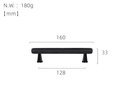 Black knurled texture bar handle/Matte black cabinet handle with grip texture/Black drawer pull for kitchen/Matte black knurled door handle