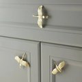Brass Flying Egret Cabinet Pull/Gold Crane Door Handle/Stork shaped drawer handle/gold furniture hardware/Oriental Bird Cabinet Handle