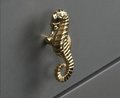 Shiny gold sea horse cabinet pull/Brass seahorse door handle/seaside drawer pull/gold furniture hardware/upcycling door knob/beach decor