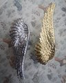 Small shiny gold or silver angel wing cabinet pull/Feathered wing drawer handle/Shiny furniture hardware/small bird wing shaped door knob