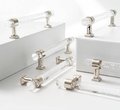 Bubbly lucite cabinet handle with gold or silver fixings/clear acrylic drawer pull/lucite furniture hardware/clear resin bubble door handle