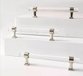 Bubbly lucite cabinet handle with gold or silver fixings/clear acrylic drawer pull/lucite furniture hardware/clear resin bubble door handle