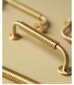 Gold vintage style curved handle/Classic shaped cabinet handle/Brass drawer pull/Brass furniture hardware/Gold curved drawer pull/Gold pull
