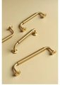 Gold vintage style curved handle/Classic shaped cabinet handle/Brass drawer pull/Brass furniture hardware/Gold curved drawer pull/Gold pull