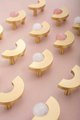 Brass and crystal semi circle shaped handle/pink or white stone ball drawer pull/retro drawer handle/wardrobe door handle/gold cabinet knob