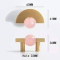 Brass and crystal semi circle shaped handle/pink or white stone ball drawer pull/retro drawer handle/wardrobe door handle/gold cabinet knob
