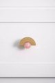 Brass and crystal semi circle shaped handle/pink or white stone ball drawer pull/retro drawer handle/wardrobe door handle/gold cabinet knob