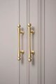 Scroll shaped cabinet bar handle with ball end design / brass cabinet draw pull/furniture hardware/ kitchen renovation/wardrobe handle/retro