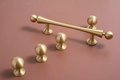 Scroll shaped cabinet bar handle with ball end design / brass cabinet draw pull/furniture hardware/ kitchen renovation/wardrobe handle/retro