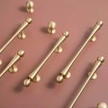 Scroll shaped cabinet bar handle with ball end design / brass cabinet draw pull/furniture hardware/ kitchen renovation/wardrobe handle/retro