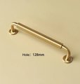 Gold vintage style curved handle/Classic shaped cabinet handle/Brass drawer pull/Brass furniture hardware/Gold curved drawer pull/Gold pull