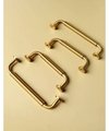 Gold vintage style curved handle/Classic shaped cabinet handle/Brass drawer pull/Brass furniture hardware/Gold curved drawer pull/Gold pull