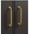 Gold vintage style curved handle/Classic shaped cabinet handle/Brass drawer pull/Brass furniture hardware/Gold curved drawer pull/Gold pull