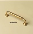 Gold vintage style curved handle/Classic shaped cabinet handle/Brass drawer pull/Brass furniture hardware/Gold curved drawer pull/Gold pull