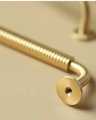 Gold vintage style curved handle/Classic shaped cabinet handle/Brass drawer pull/Brass furniture hardware/Gold curved drawer pull/Gold pull
