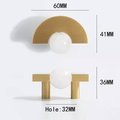 Brass and crystal semi circle shaped handle/pink or white stone ball drawer pull/retro drawer handle/wardrobe door handle/gold cabinet knob
