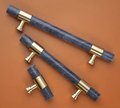 Smoke grey marble and brass bar handle/gray marble drawer pull/stone furniture hardware/marble and brass cabinet pull/Marble door handle