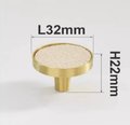 Brass and leather drawer pull/neutral colour cabinet handle/brown, cream,. pink and caramel drawer knob/leather door handle/leather hardware