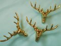 Golden or Bronze Stag with 8 point antlers drawer handle/Deer Head Cabinet Pull/Gold or Bronze Stag head Door Handle/woodland decor/hardware