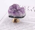 Heart shape amethyst or white quartz crystal geode cabinet handle/heart shaped gemstone drawer handle/small rough cut crystal door handle