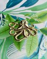 Gold octopus cabinet pull/Shiny gold Kracken drawer knob/Octopus drawer handle/quirky furniture hardware/deep sea door knob/Fun gold handle