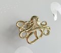 Gold octopus cabinet pull/Shiny gold Kracken drawer knob/Octopus drawer handle/quirky furniture hardware/deep sea door knob/Fun gold handle