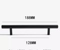 Matte black solid brass cabinet bar handle/Matte black brass drawer pull/Black kitchen hardware/Modern furniture hardware/black door handle
