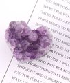 Heart shape amethyst or white quartz crystal geode cabinet handle/heart shaped gemstone drawer handle/small rough cut crystal door handle