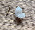 Heart shape amethyst or white quartz crystal geode cabinet handle/heart shaped gemstone drawer handle/small rough cut crystal door handle