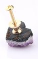 Heart shape amethyst or white quartz crystal geode cabinet handle/heart shaped gemstone drawer handle/small rough cut crystal door handle