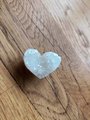Heart shape amethyst or white quartz crystal geode cabinet handle/heart shaped gemstone drawer handle/small rough cut crystal door handle