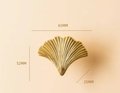 Gold Ginkgo leaf and rope design bar handle/Brass maidenhair tree leaf shaped cabinet pull/Brass leaf shaped door handle/Gingko drawer knob