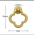 Gold brass clover shaped drop drawer pull/Gold brass gothic style cabinet handle/Four leaf clover shape door handle/Gold brass hardware