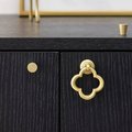 Gold brass clover shaped drop drawer pull/Gold brass gothic style cabinet handle/Four leaf clover shape door handle/Gold brass hardware